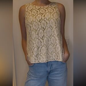JB by Julie Brown Floral Lace Blouse in Cream